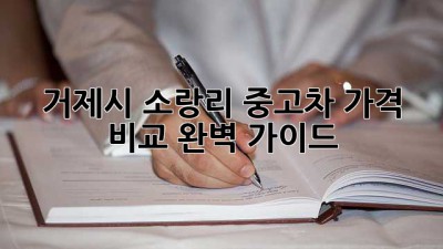거제시 소랑리 중고차 가격 비교 완벽 가이드!